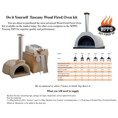 DIY Tuscany wood-fired oven measurements (38Dx37Wx23H)